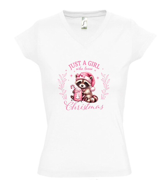 Női V nyakú póló