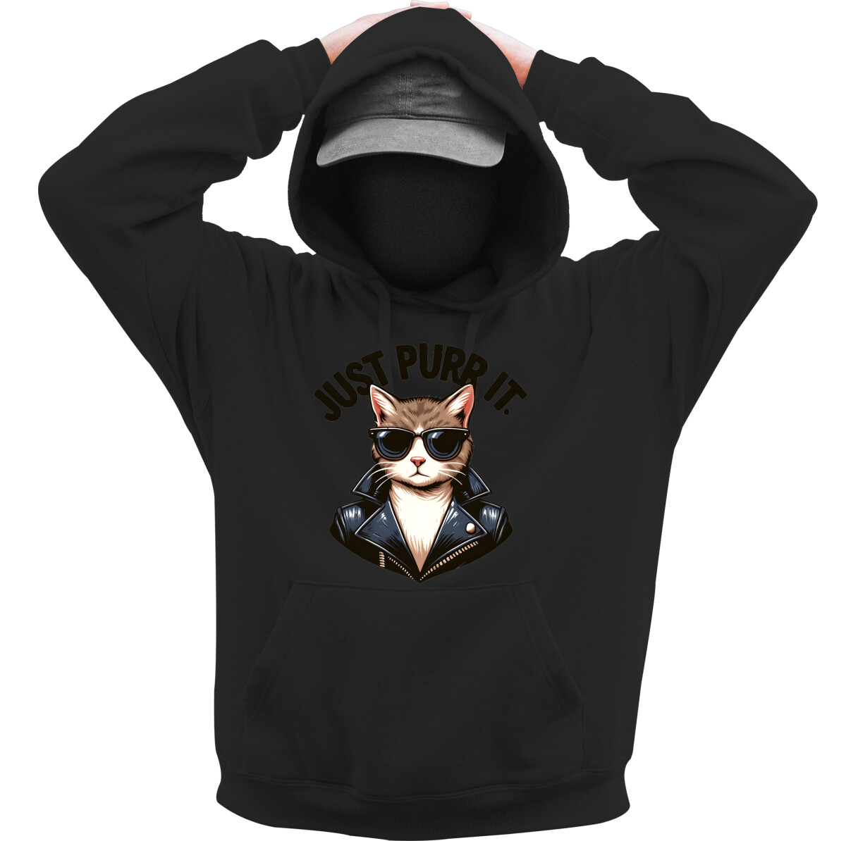 Kapucnis belebújós pulóver