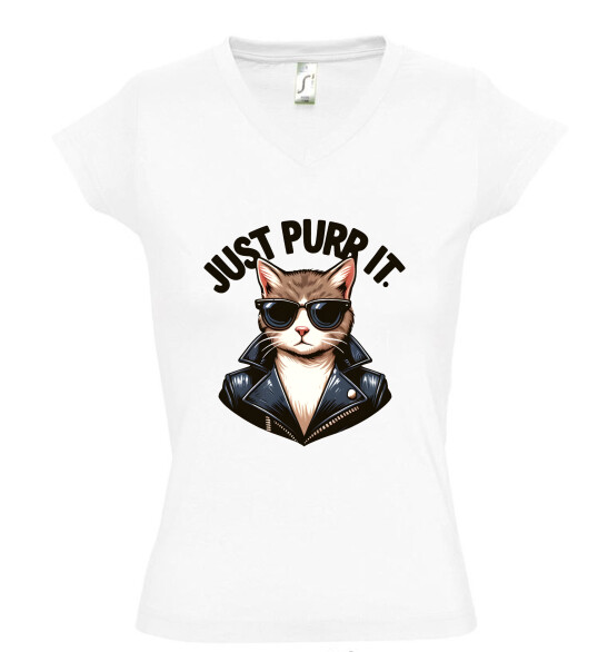 Női V nyakú póló