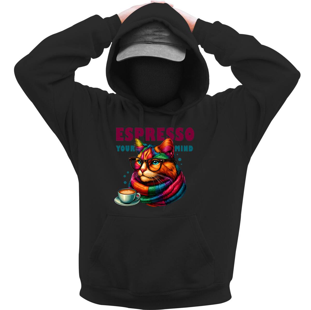 Kapucnis belebújós pulóver