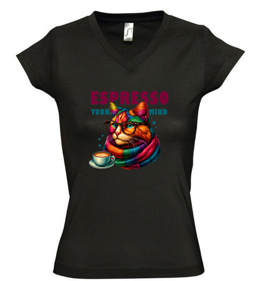 Női V nyakú póló