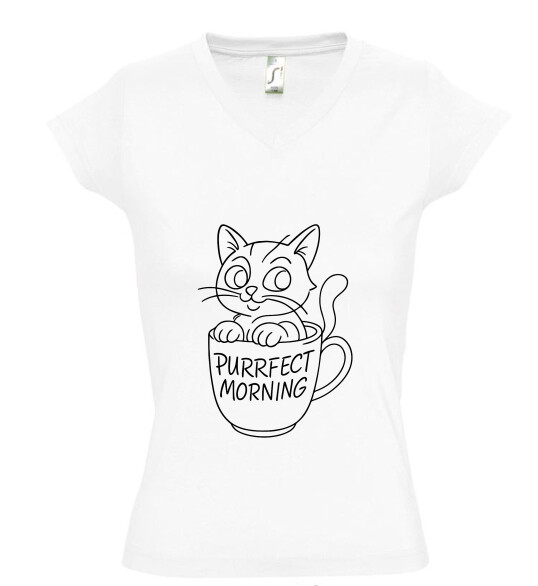 Női V nyakú póló