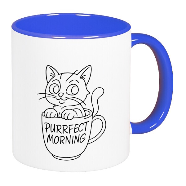 Színes fülű és belsejű bögre