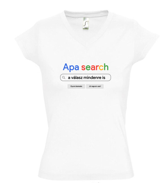 Női V nyakú póló