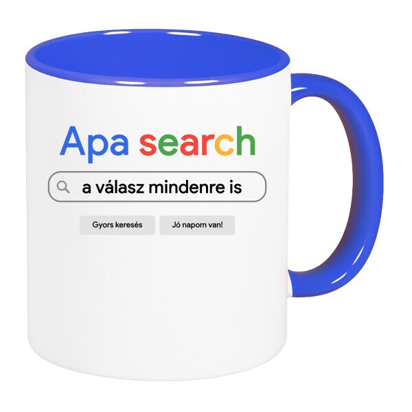 Színes fülű és belsejű bögre