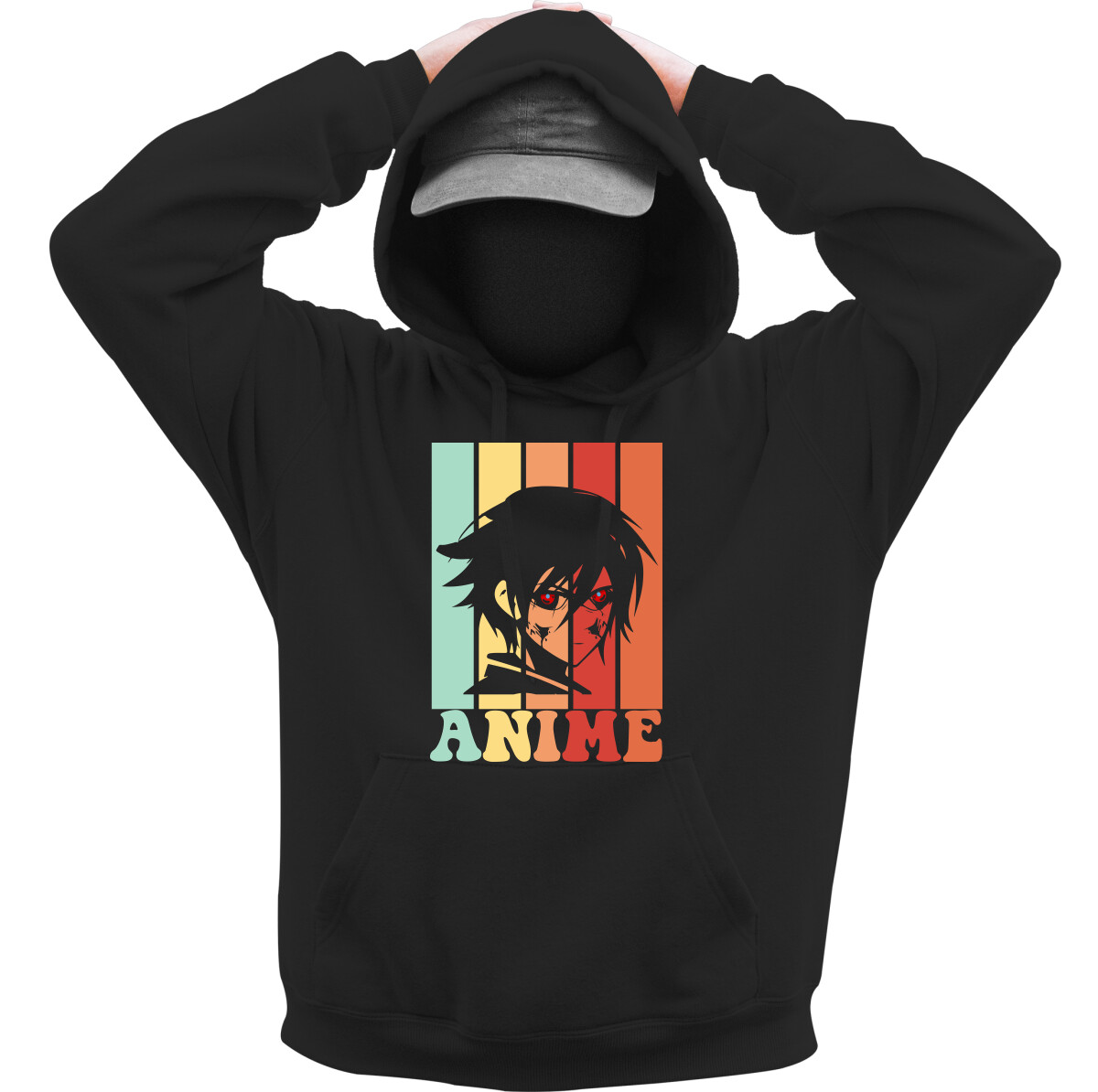 Kapucnis belebújós pulóver