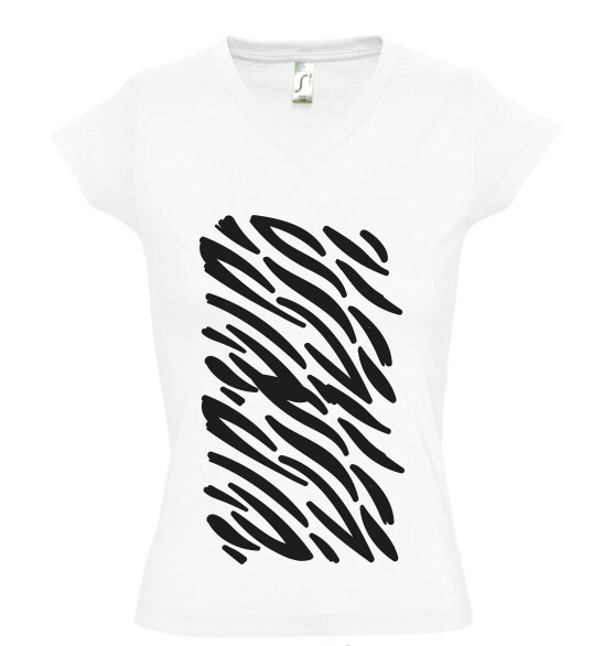 Női V nyakú póló