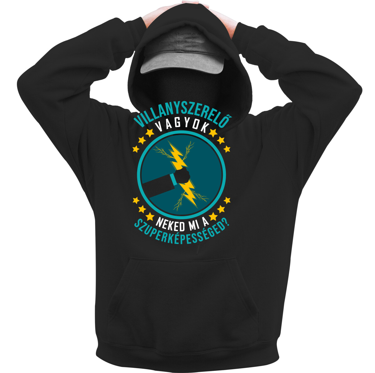 Kapucnis belebújós pulóver