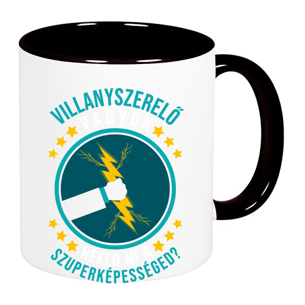 Színes fülű és belsejű bögre