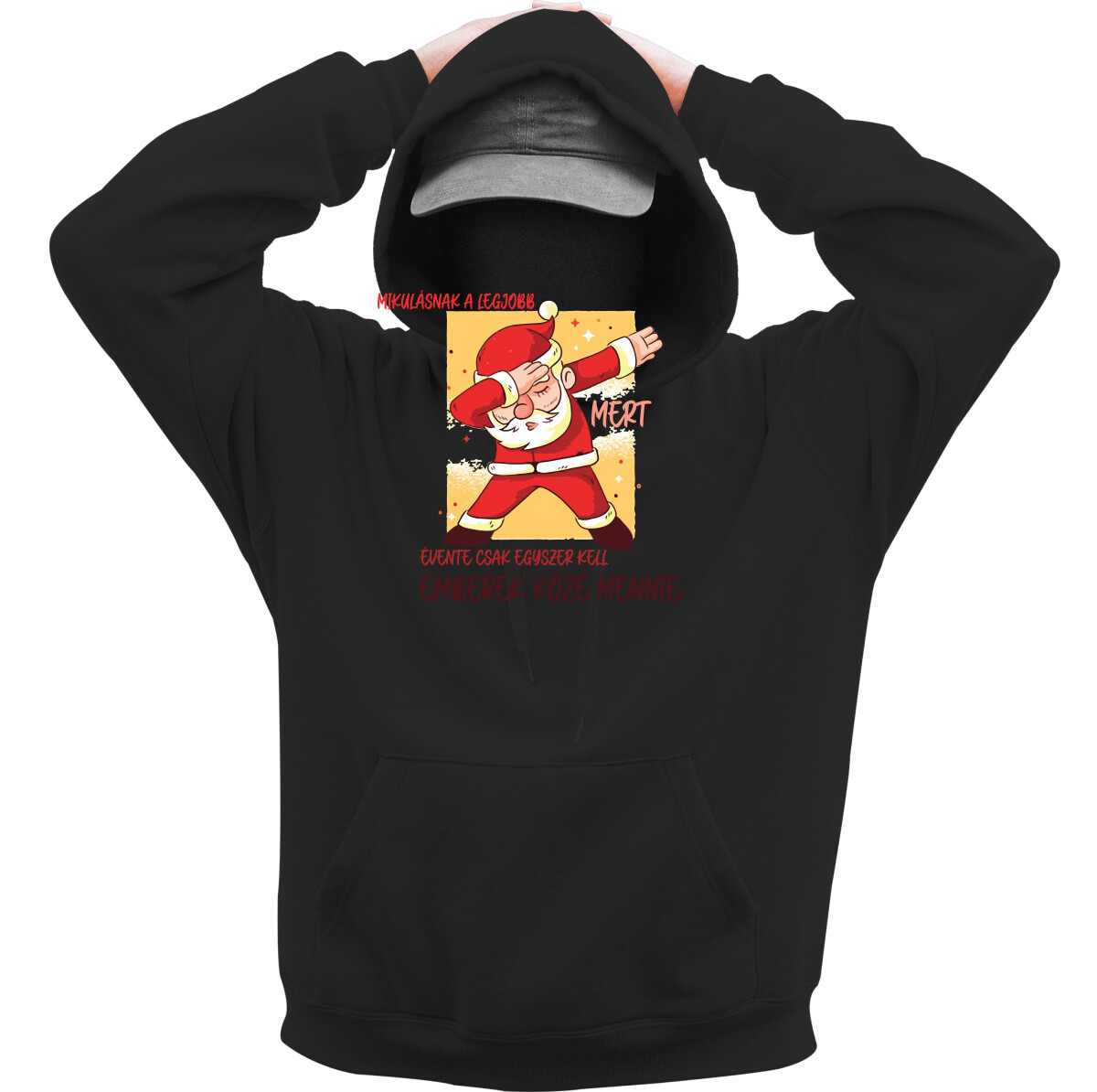 Kapucnis belebújós pulóver