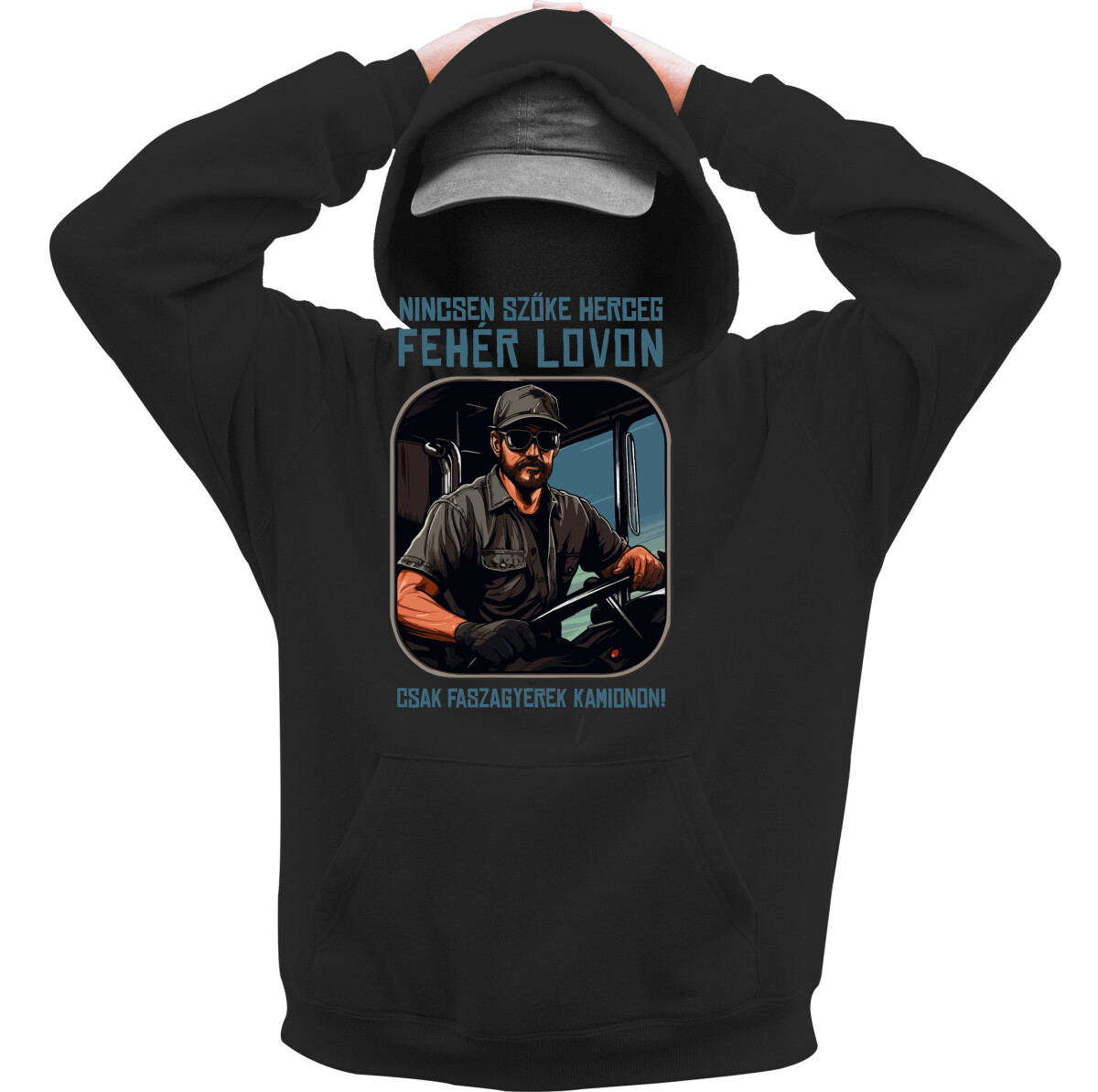 Kapucnis belebújós pulóver