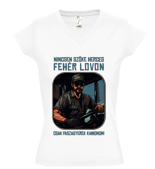 Női V nyakú póló