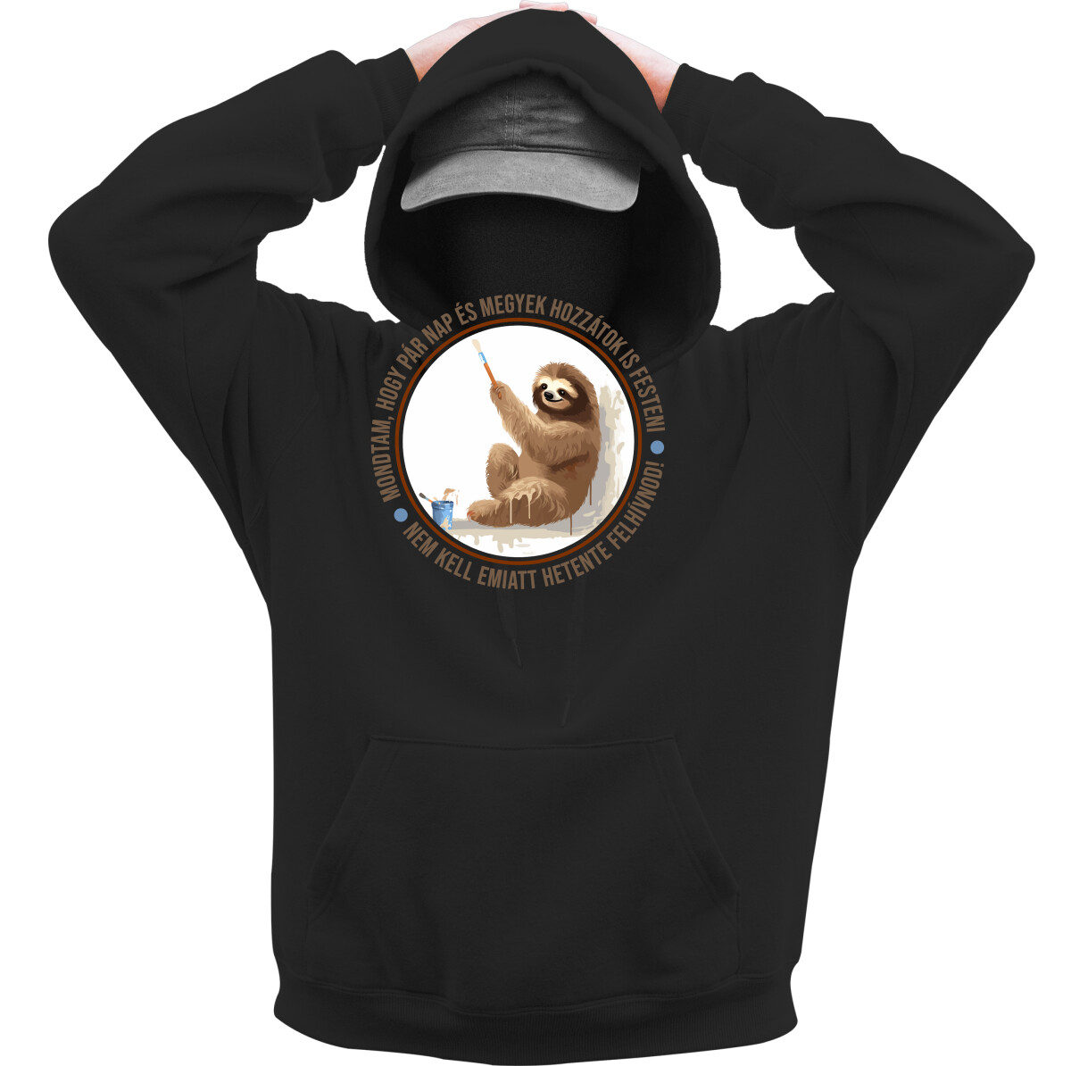 Kapucnis belebújós pulóver