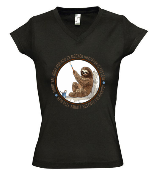 Női V nyakú póló