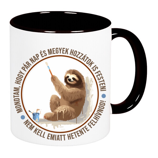 Színes fülű és belsejű bögre