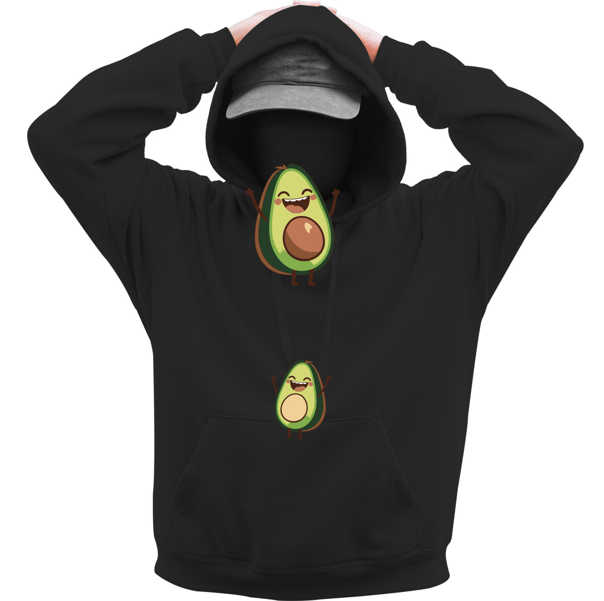 Kapucnis belebújós pulóver