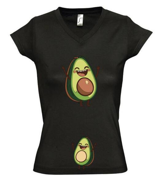 Női V nyakú póló