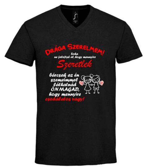 Unisex V nyakú póló