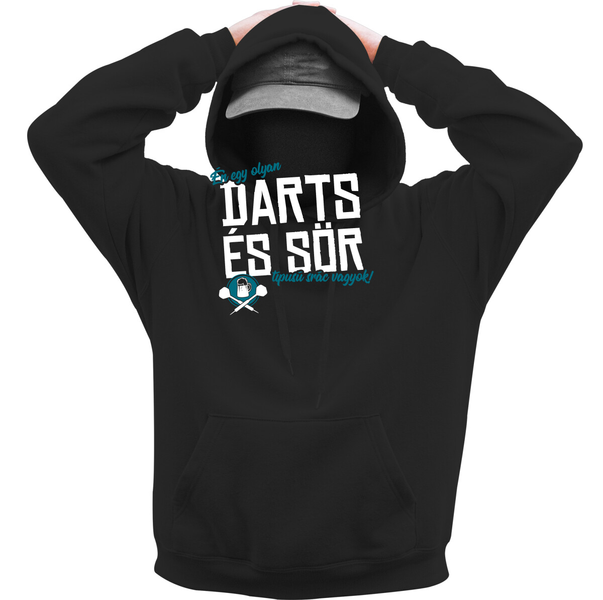 Kapucnis belebújós pulóver