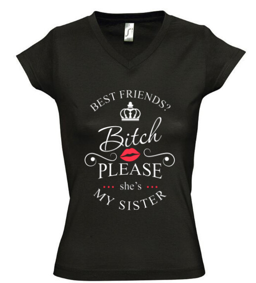 Női V nyakú póló