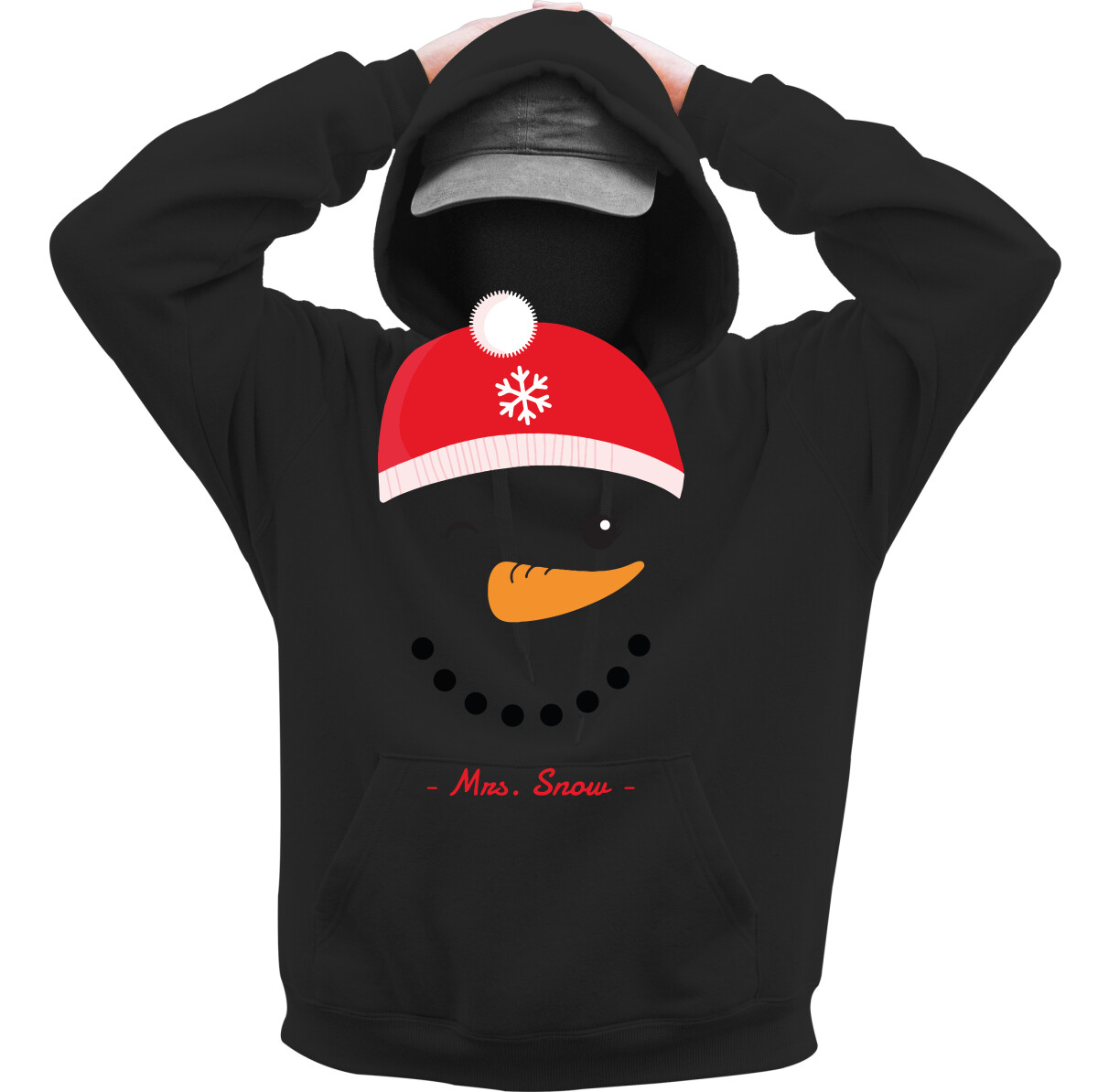 Kapucnis belebújós pulóver