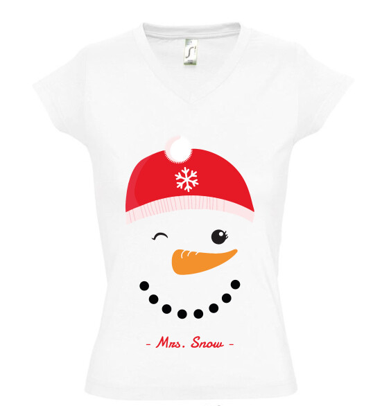 Női V nyakú póló