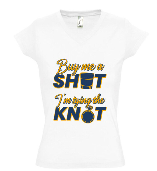 Női V nyakú póló