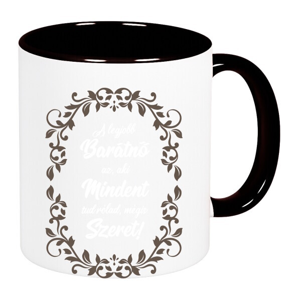 Színes fülű és belsejű bögre