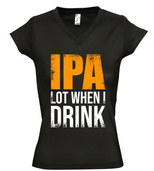 Női V nyakú póló