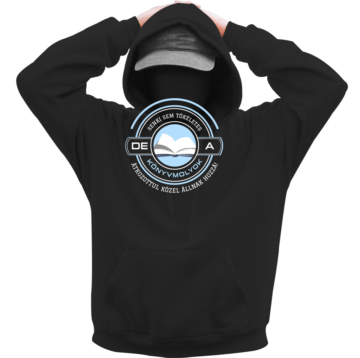 Kapucnis belebújós pulóver