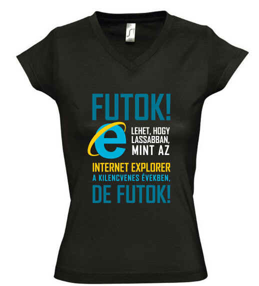 Női V nyakú póló