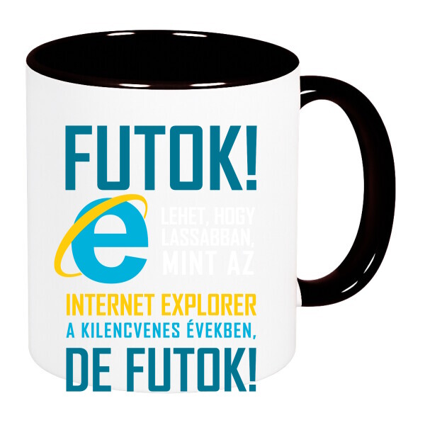 Színes fülű és belsejű bögre