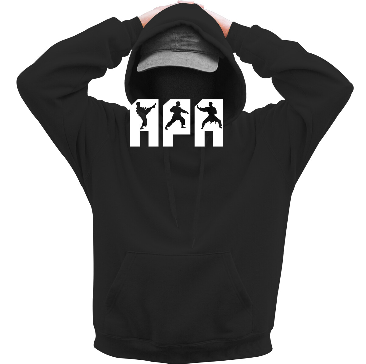 Kapucnis belebújós pulóver