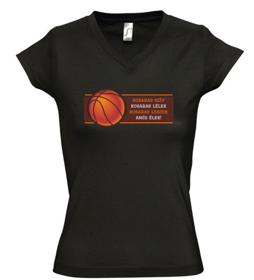 Női V nyakú póló