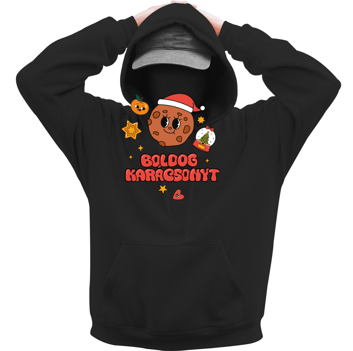 Kapucnis belebújós pulóver