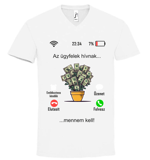 Unisex V nyakú póló