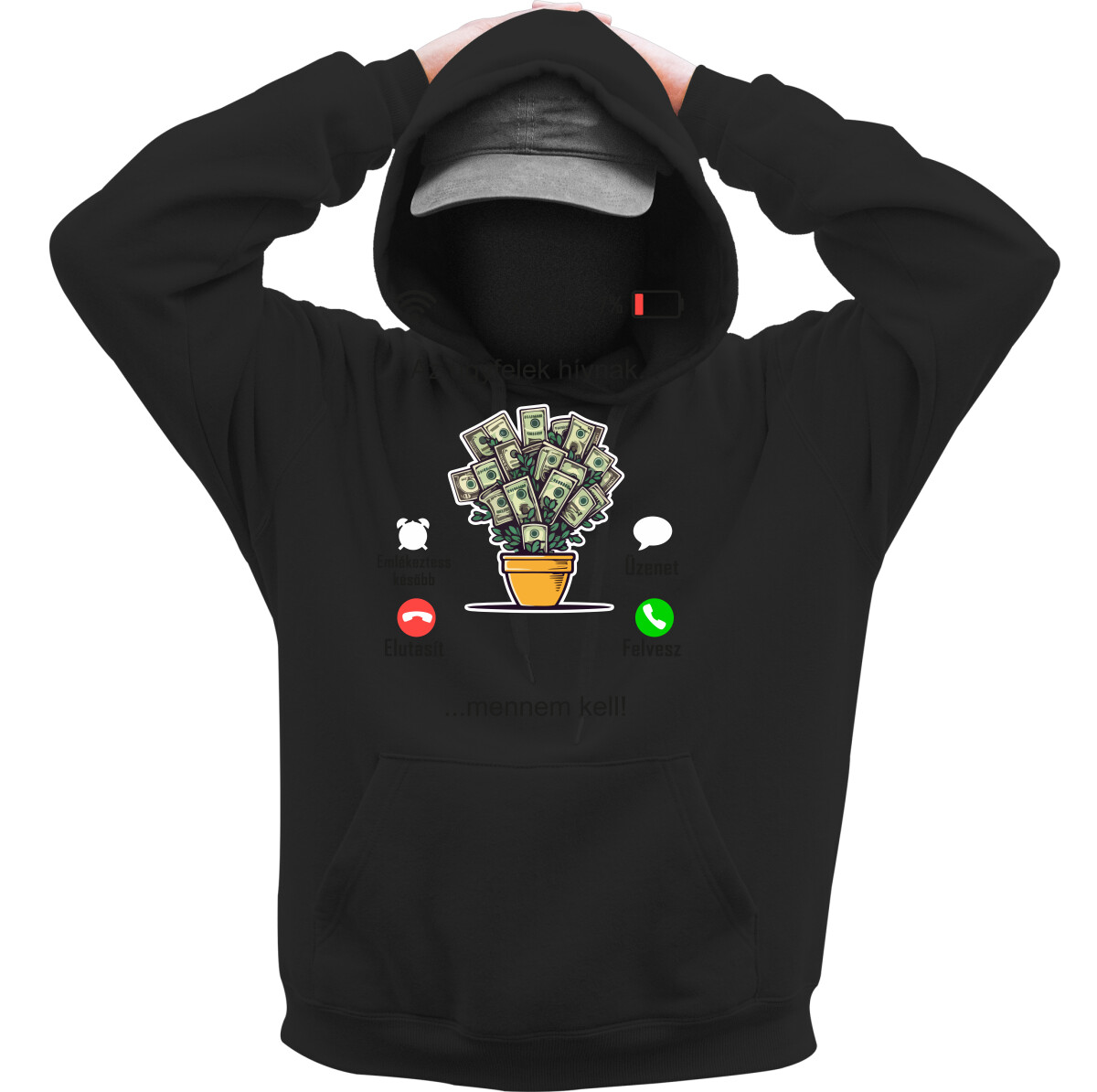 Kapucnis belebújós pulóver