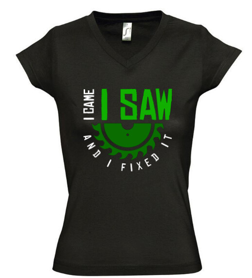 Női V nyakú póló