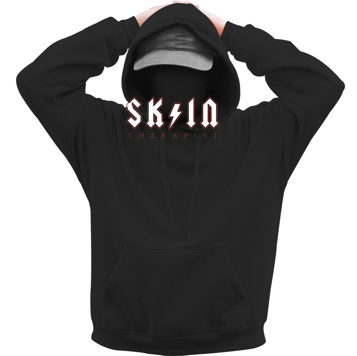 Kapucnis belebújós pulóver