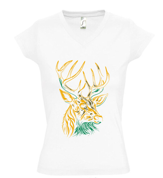 Női V nyakú póló