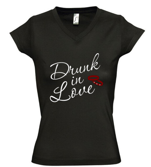 Női V nyakú póló