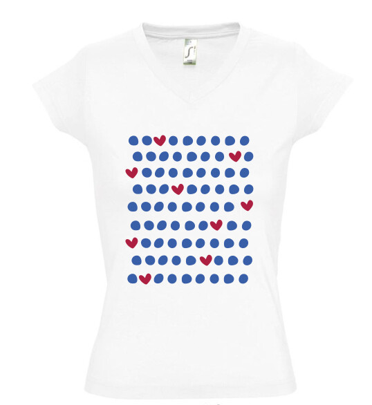 Női V nyakú póló