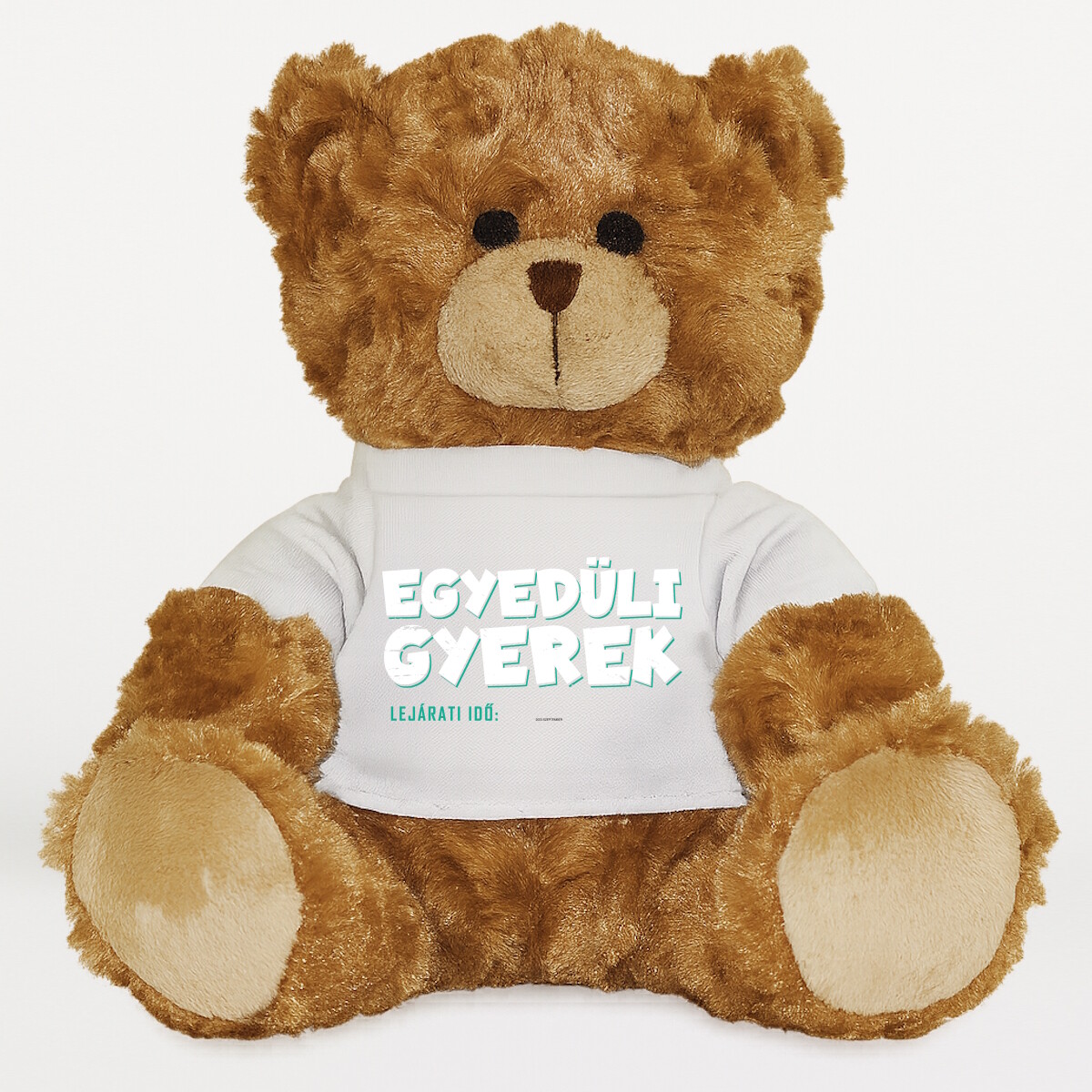 Plüssmaci egyedi pólóval