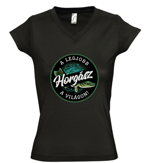 Női V nyakú póló