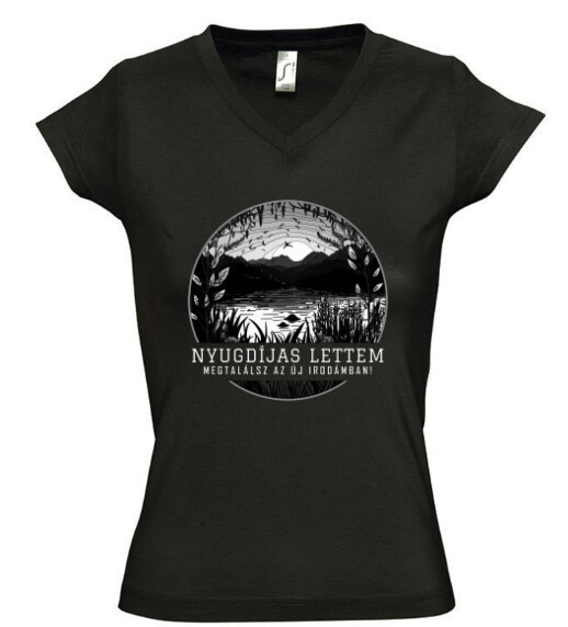 Női V nyakú póló