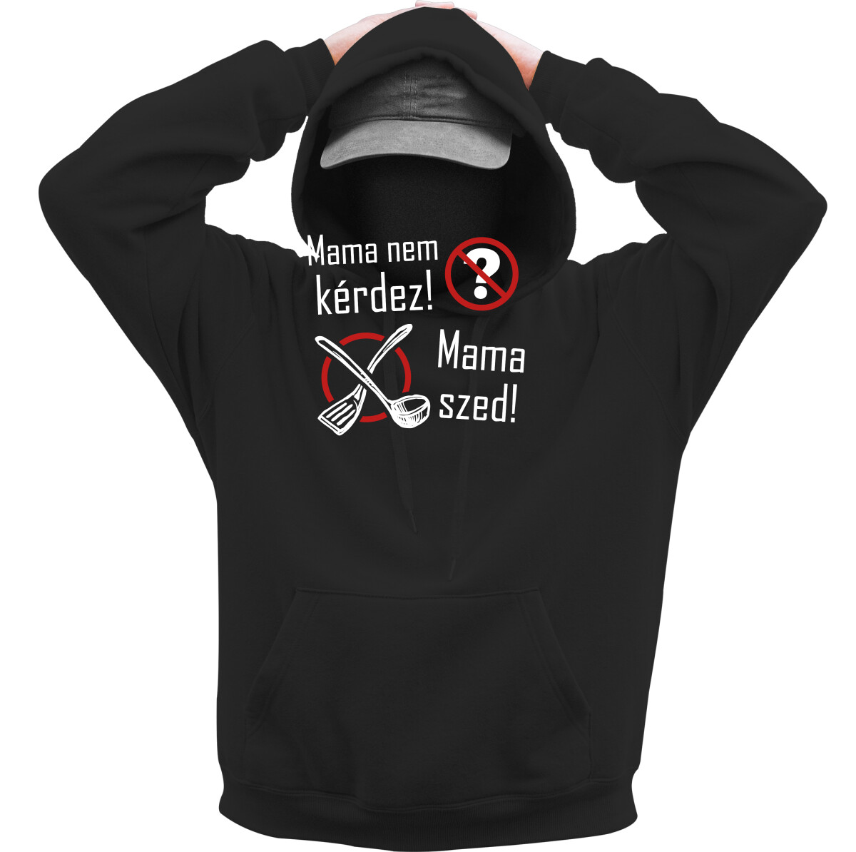 Kapucnis belebújós pulóver