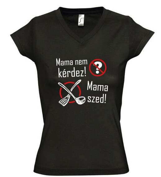 Női V nyakú póló