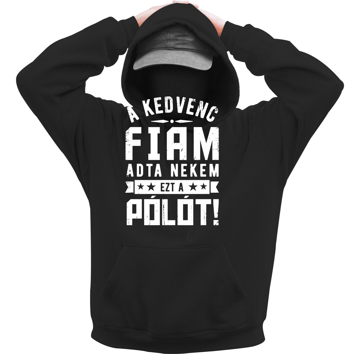 Kapucnis belebújós pulóver