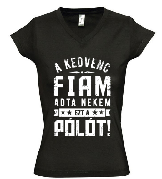 Női V nyakú póló