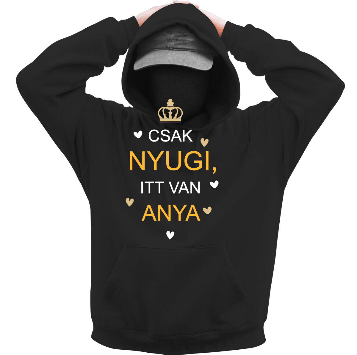 Kapucnis belebújós pulóver